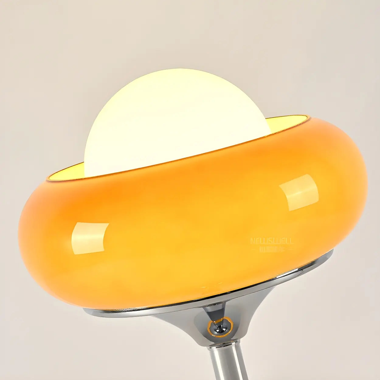 Vloerlamp Glas Retro Bol E27 Metaal Geel 155cm Sfeerverlichting Woonkamer | Restfield
